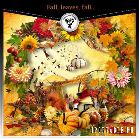Очаровательный осенний скрап-набор - Осень,падение листьев