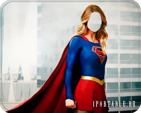Psd для фотошопа - Суперменка на страже города