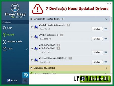 DriverEasy Pro 5.1.3.15871 En Portable (PortableApps) - подбор актуальных версий драйверов