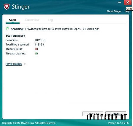 McAfee Labs Stinger 12.1.0.2170 En Portable - удаление компьютерных вирусов