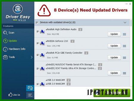 DriverEasy Pro 5.1.5.5598 En Portable (PortableApps) - подбор актуальных версий драйверов