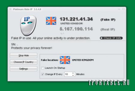 Platinum Hide IP 3.5.4.8 En Portable - анонимный серфинг в сети Интернет