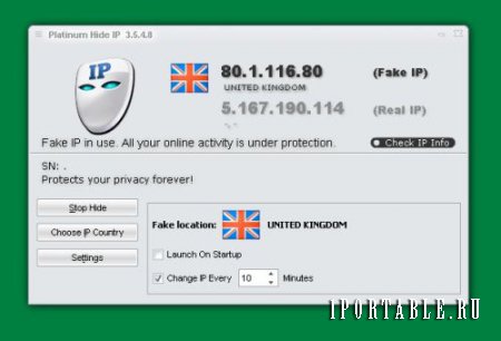 Platinum Hide IP 3.5.4.8 En Portable - анонимный серфинг в сети Интернет