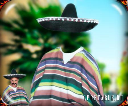 Шаблон мужской - Мексиканец в шляпе