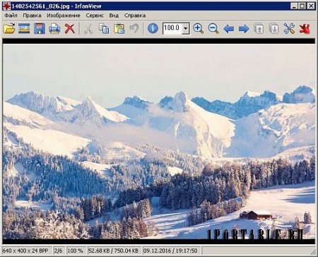 IrfanView 4.44 Portable + Plugins by PortableApps - графический редактор для обработки изображений