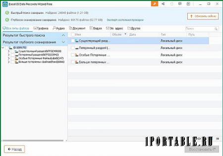 EaseUS Data Recovery Wizard 11.0.0 Portable - восстановление случайно удаленных данных