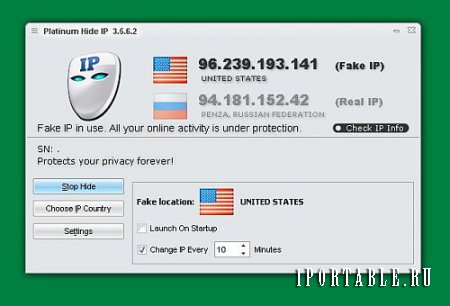 Platinum Hide IP 3.5.6.2 En Portable - анонимный серфинг в сети Интернет