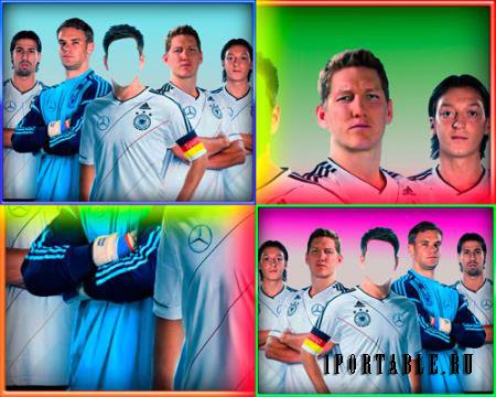 Шаблон фотошоп мужской - Футболисты Германии