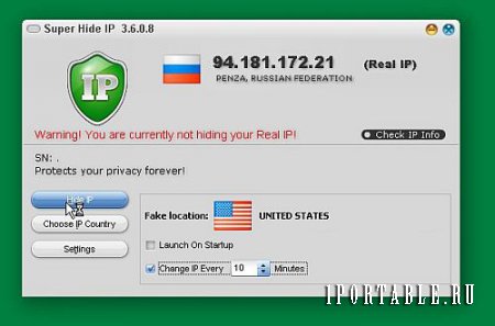 Super Hide IP 3.6.0.8 En Portable - анонимный серфинг в сети Интернет