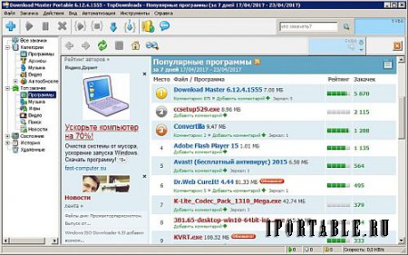 Download Master 6.12.4.1555 Portable by Portable-RUS - эффективная закачка файлов из сети Интернет