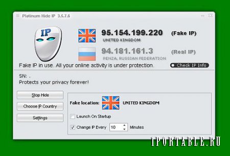 Platinum Hide IP 3.5.7.6 En Portable - анонимный серфинг в сети Интернет