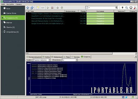 µTorrent Pro 3.5.0.43916 Portable by 9649 - загрузка торрент-файлов из сети Интернет