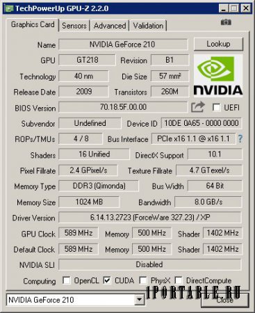 GPU-Z 2.2.0 En Portable (PortableAppZ) - диагностика видеоадаптера