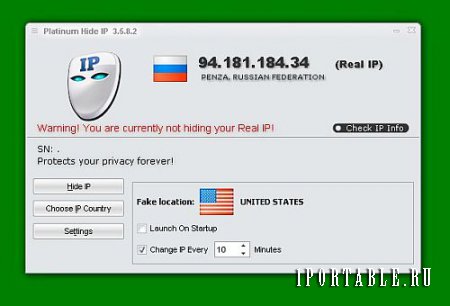 Platinum Hide IP 3.5.8.2 En Portable - анонимный серфинг в сети Интернет
