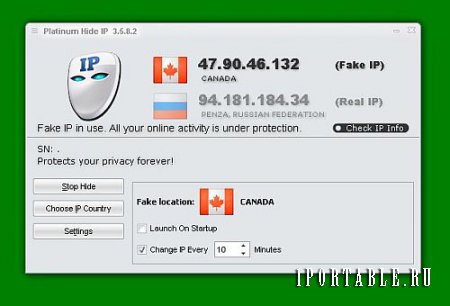Platinum Hide IP 3.5.8.2 En Portable - анонимный серфинг в сети Интернет