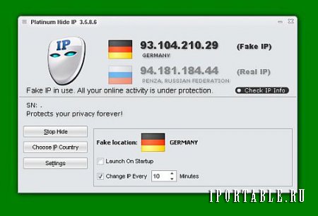 Platinum Hide IP 3.5.8.6 En Portable - анонимный серфинг в сети Интернет