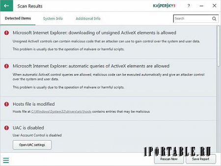 Kaspersky System Checker 1.2.0.290 En Portable - проверка безопасности вашего ПК