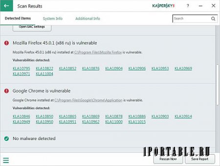 Kaspersky System Checker 1.2.0.290 En Portable - проверка безопасности вашего ПК
