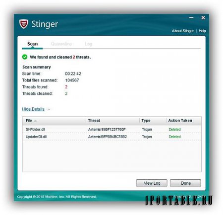McAfee Labs Stinger 12.1.0.2458 En Portable - удаление компьютерных вирусов
