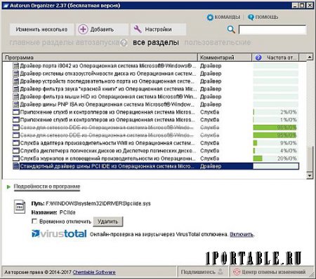 Autorun Organizer 2.37 Portable (PortableAppZ) - просмотр и управление программами автозагрузки
