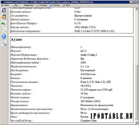 MediaInfo 0.7.99 Portable (PortableAppZ) - полная информация о видео файле