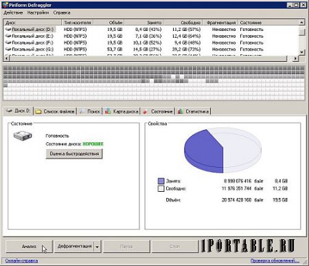 Piriform Defraggler 2.21.993 Final Portable - компактный и качественный дефрагментатор файловой системы