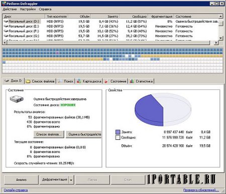 Piriform Defraggler 2.21.993 Final Portable - компактный и качественный дефрагментатор файловой системы
