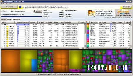 WizTree 3.10 Portable - анализатор дискового пространства/поиск объемных файлов и папок