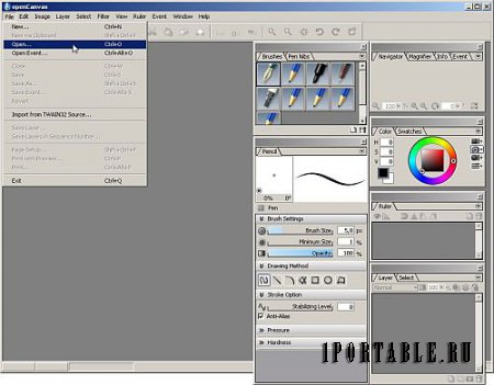 OpenCanvas 6.2.10 En Portable by koshar - Растровый графический редактор