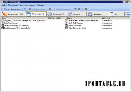 AnVir Task Manager 9.1.3 Final Portable + Help (PortableApps) - управление приложениями, процессами, службами