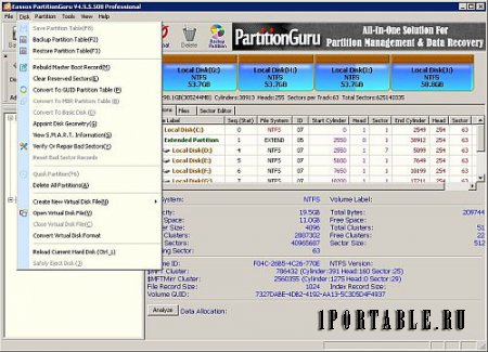 Eassos PartitionGuru Pro 4.9.5.508 En Portable (PortableAppZ) - продвинутый менеджер жесткого диска