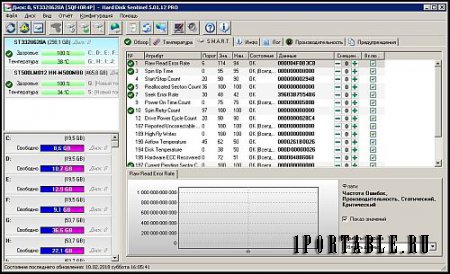 Hard Disk Sentinel Pro 5.01.12 Portable (PortableAppZ)  - контроль состояния и мониторинг параметров жесткого диска 