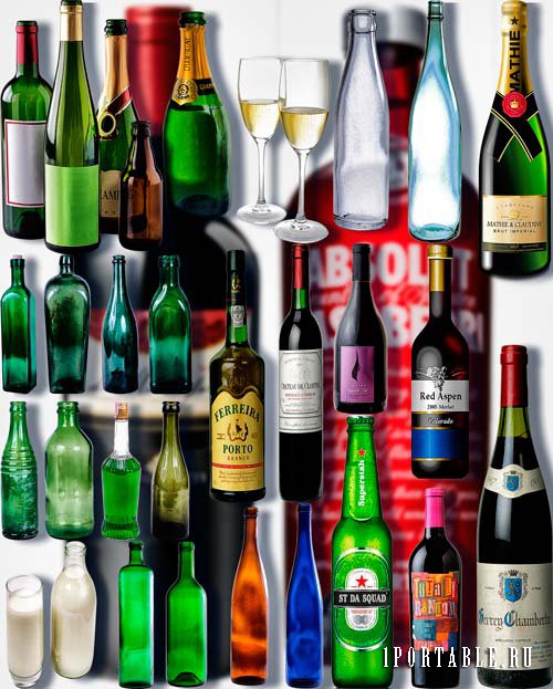 Фотошоп Png клипарты - Стеклянные бутылки