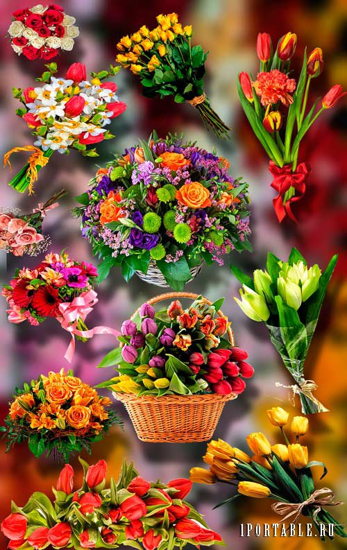 Растровые клипарты - Букеты из цветов