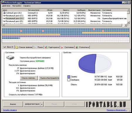Piriform Defraggler 2.22.995 Tech Edition Portable by D!akov - компактный и качественный дефрагментатор файловой системы