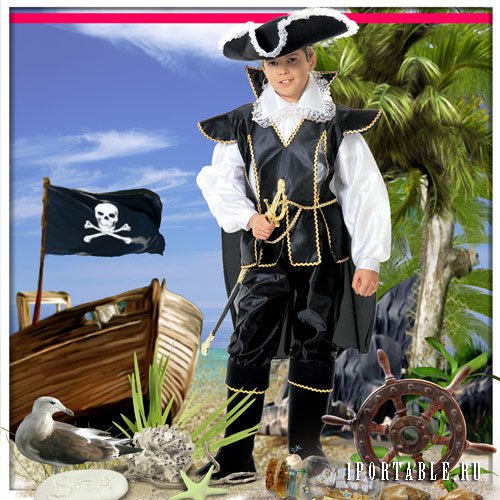 Шаблон для фотошопа - Юный пират