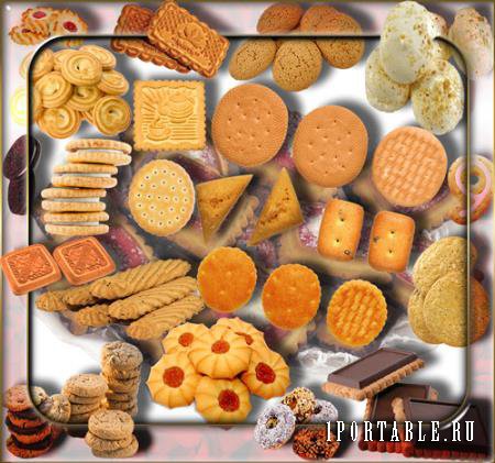 Клипарты для фотошопа - Печенье разных видов