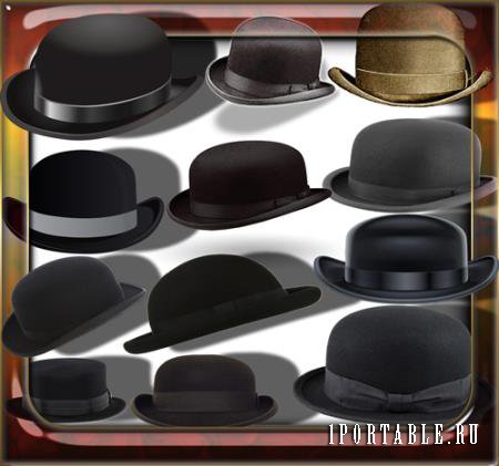 Клипарты на прозрачном фоне - Мужские шляпы