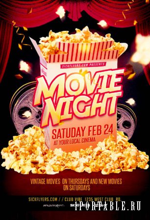 Movie Night psd flyer template