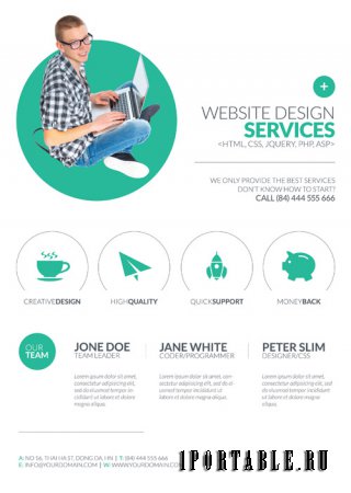 Minimal Web Design psd flyer template