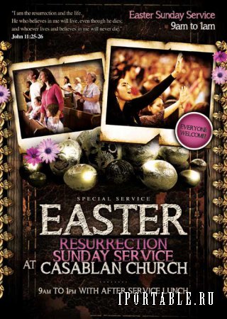 Easter Sunday psd flyer template