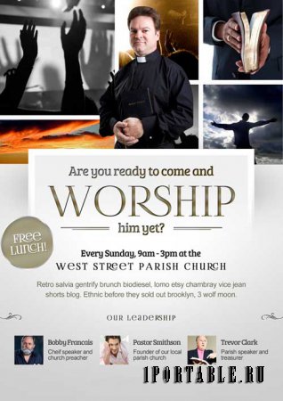 Worship psd flyer template