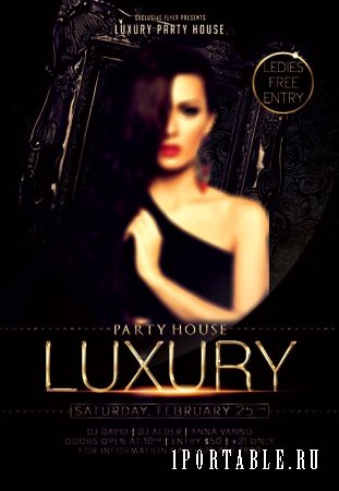 Luxury night party psd flyer template