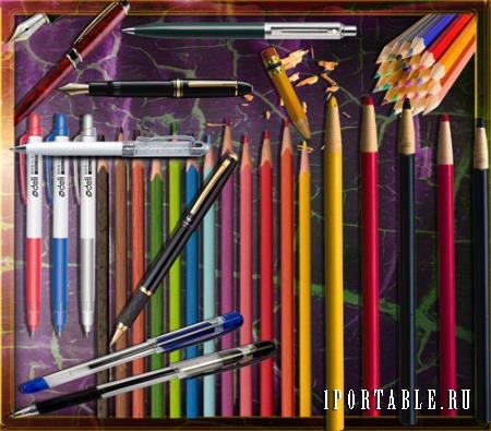 Png клипарты без фона - Цветные карандаши и ручки