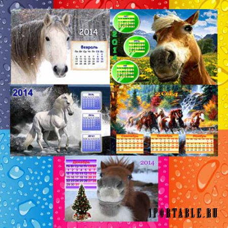  Календарь 2014 - Восхитительные лошади и времена года 