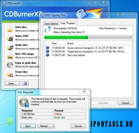 CDBurnerXP 4.5.4.5306 Rus Portable - запись всех видов дисков