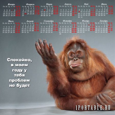  Календарь на 2016 год - Год обезьяны без проблем 