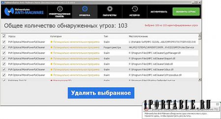 Malwarebytes Anti-Malware Home 2.2.0.1024 Portable by PortableAppZ - удаление вредоносных программ 