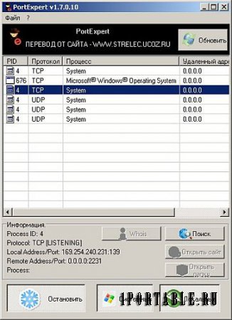 PortExpert 1.7.0.10 Rus Portable - обеспечение кибербезопасности путем мониторинга процессов, которые используют подключение к сети Интернет