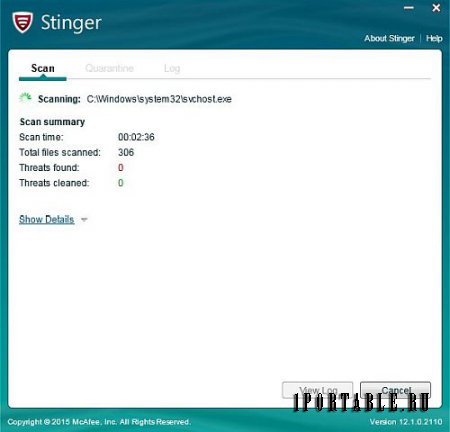 McAfee Labs Stinger 12.1.0.2110 En Portable - удаление компьютерных вирусов